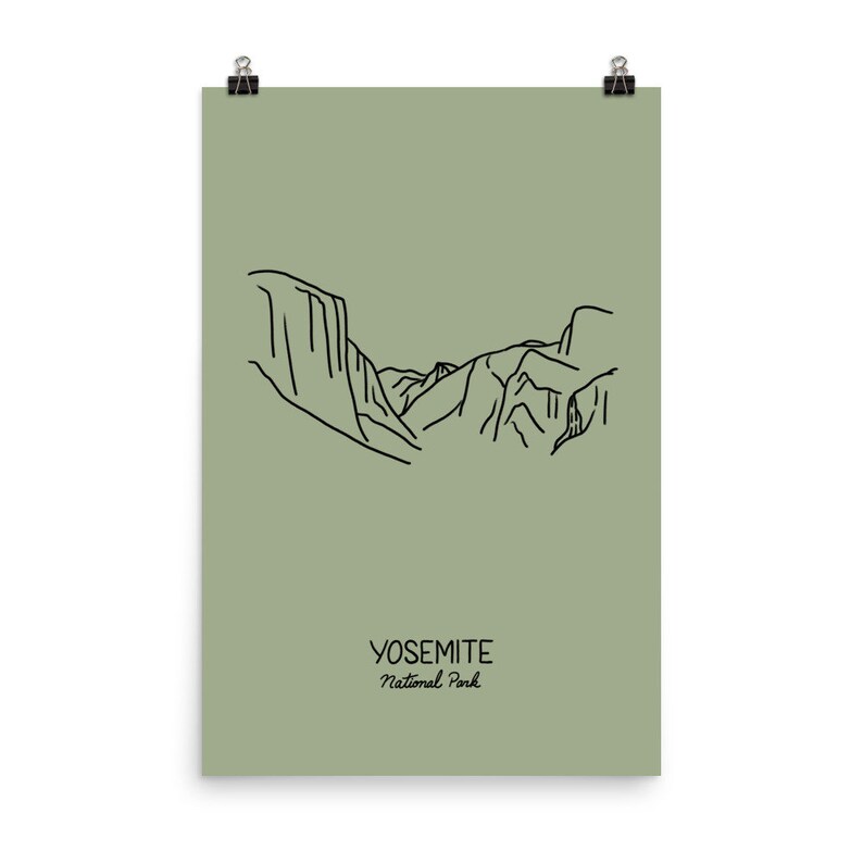 Yosemite National Park Minimalist Poster Art Print, Unframed image 6