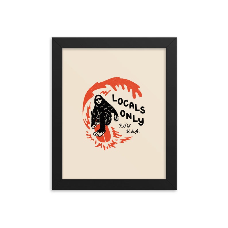Cartel de impresión de arte en crema solo para locales, enmarcado imagen 3