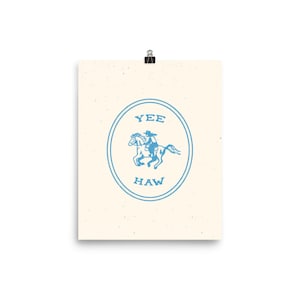 Yee-Haw Blue Art Print Poster, Unframed image 2