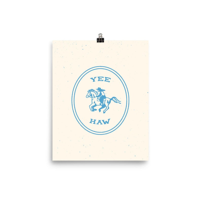 Yee-Haw Blue Art Print Poster, Unframed image 2