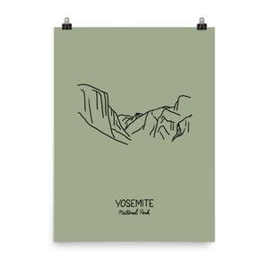 Yosemite National Park Minimalist Poster Art Print, Unframed image 2