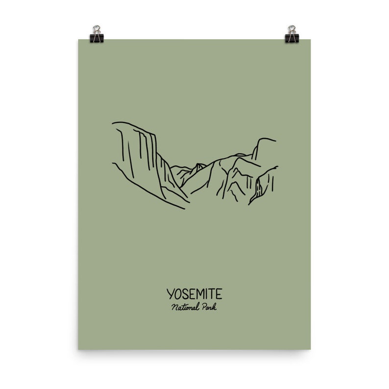 Yosemite National Park Minimalist Poster Art Print, Unframed image 2