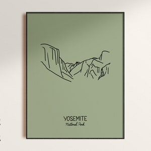 Yosemite National Park Minimalist Poster Art Print, Unframed image 1