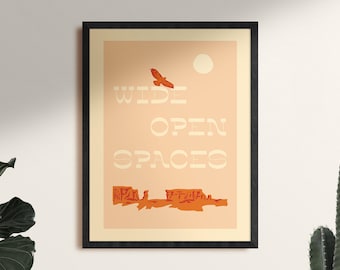 Wide Open Spaces Poster Art Print, Framed