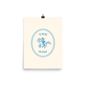 Yee-Haw Blue Art Print Poster, Unframed image 4