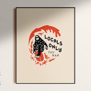 Locals Only Cream Poster Art Print, Unframed image 1