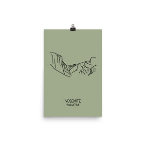 Yosemite National Park Minimalist Poster Art Print, Unframed image 4