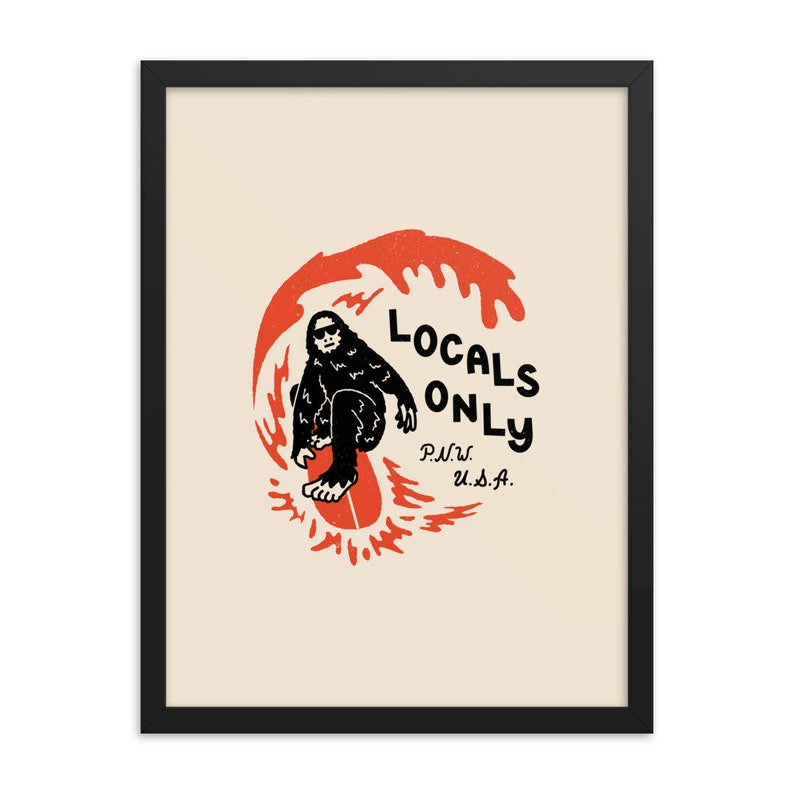 Cartel de impresión de arte en crema solo para locales, enmarcado imagen 2