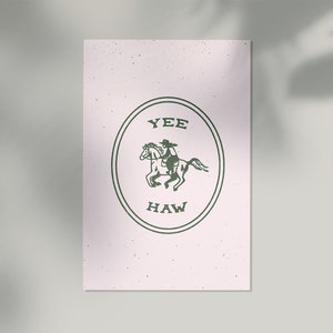 Yee Haw in Pink Western Mini Postcard Print
