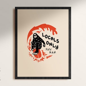 Cartel de impresión de arte en crema solo para locales, enmarcado imagen 1