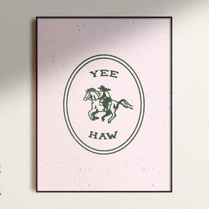 Yee-Haw Pink Poster Art Print, Unframed image 1