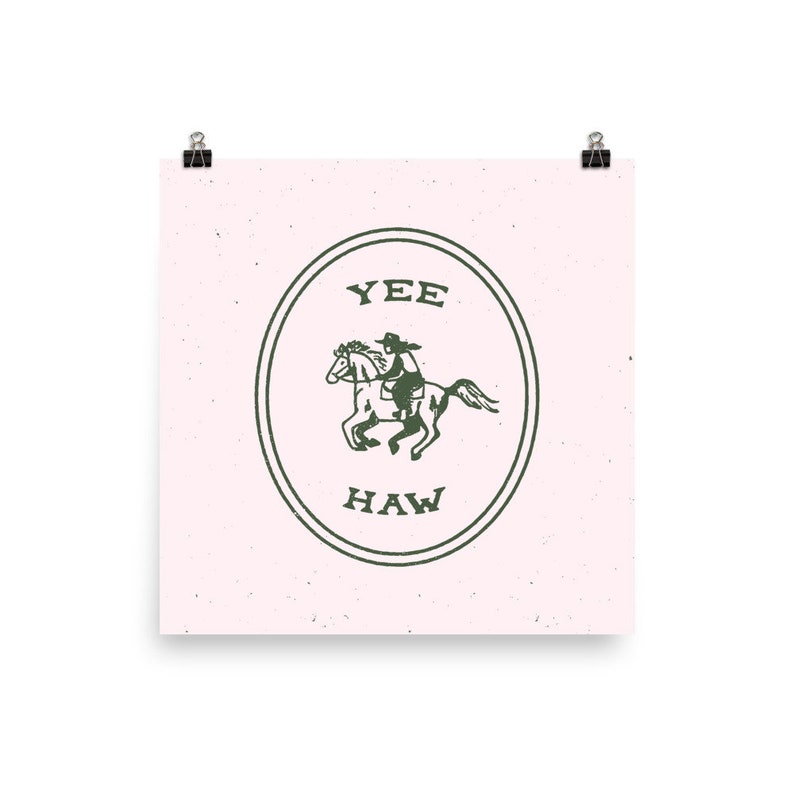 Yee-Haw Pink Poster Art Print, Unframed image 3