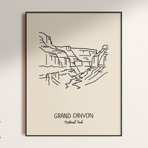Grand Canyon National Park Minimalist Poster Art Print, Unframed