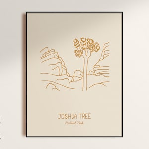 Joshua Tree National Park Minimalist Poster Art Print, Unframed