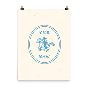 Yee-Haw Blue Art Print Poster, Unframed image 7