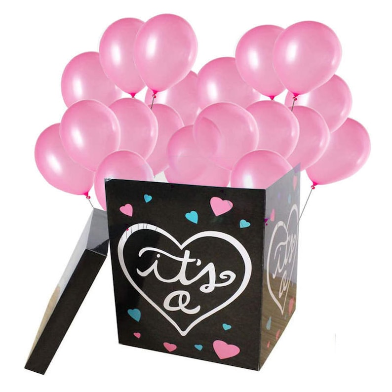 Large Gender Reveal Box and Balloons Gender Box with Blue Etsy