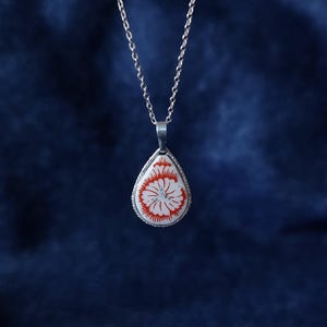 925 silver chain necklace. Upcycled antique ceramic.