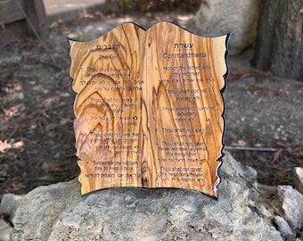 10 Commandments  Carved in Olivewood