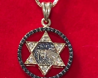 Star of David 14K Gold with Black Diamonds