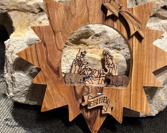 Olive Wood Ornament - Wreath