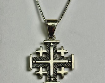 Jerusalem Cross - Sterling Silver Pendant
