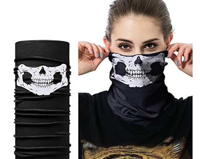 SKELETON NECK GAITER Halloween Face Mask Scary Neck Gaiter Etsy