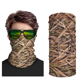 HUNTING NECK GAITER - Camo Neck Gaiter - Hiking Face Mask - Tree Print Bandana - Headband Face Mask - Handmade Gaiter