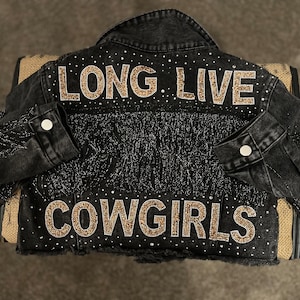 Morgan Wallen Concert Outfit, Long Live Cowgirls,Fringe Jacket, Country Jacket, Black Jean Jacket, Country Concert, Rhinestone Jacket,