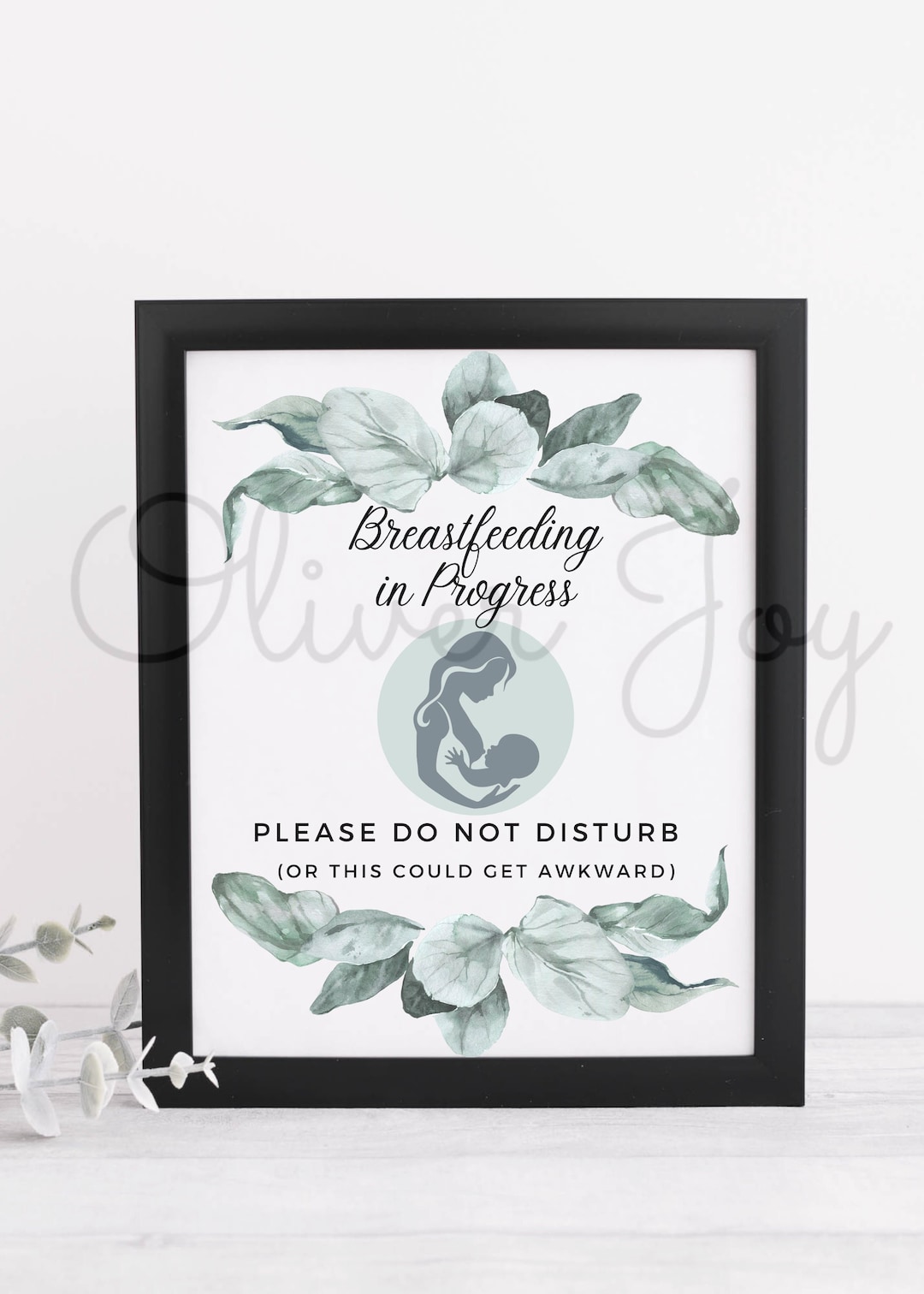 Breastfeeding Room Sign, Nursing Sign for Door, Greenery Décor