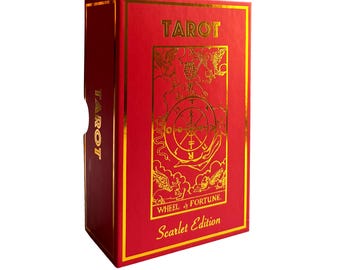 Scarlet Edition Tarot Deck & Guide | Classic Design and Gold Foil | Gilded Edges