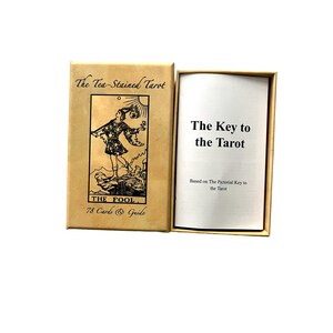 Das Tee-Befleckte Tarot & Anleitung | LEINEN FINISH | Tarotkarten | 78 Karten | Volle Größe | 4,75 x 2,75 |