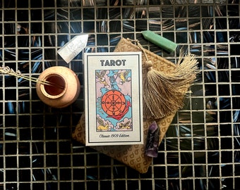 Classic 1909 Tarot Deck & 88 Page Guide | Made in USA