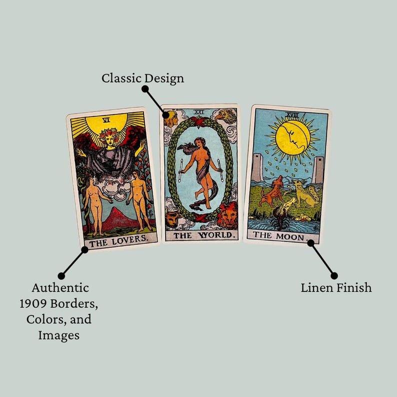 Baraja de Tarot Clásica de 1909 y Guía de 80 Páginas imagen 4