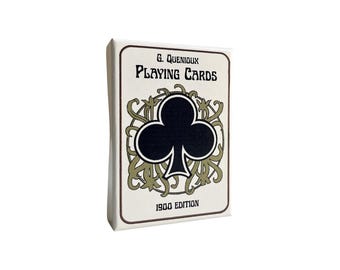 G. Quenioux Playing Cards - 1900 Paris Exposition Facsimile Deck | Art Nouveau French Poker Cards, Linen Finish, 52 Card set