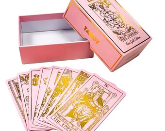 Rose Gold Tarot Deck: Classic Design with Gold Foil & Guide