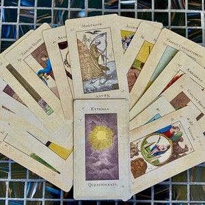 Etteilla Tarotkaartenspel | gepubliceerd in de jaren 1800 door B.P. Grimaud Parijs | voor vintage waarzeggerij, waarzeggerij en paranormale metingen