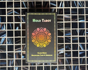 Holo-Tarot | Holographisches Tarot Deck & Anleitung | Hergestellt in den USA | Klassischer Stil | 78 Karten | Volle Größe | für Weissagungen und psychische Lesungen
