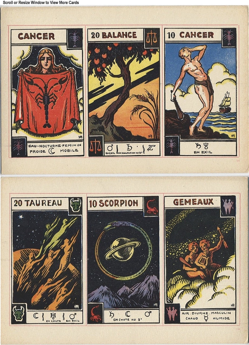 le tarot astrologique / astrological tarot deck / cards