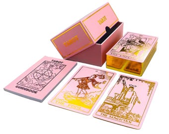 Yedaoiu Tarotkarten Set In Pink & Roségold – 78 Karten Mit Anleitung Für Anfänger & Profis