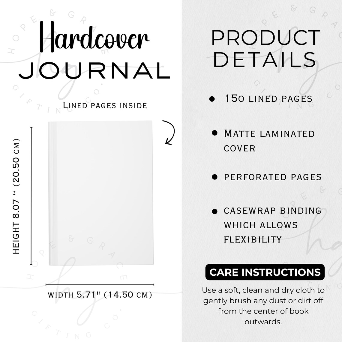 Journal Size Examples Hardcover Journal Size Chart Mockup Digital File, Printify Journal ...
