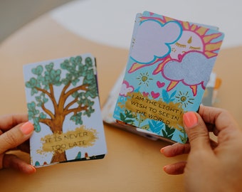 Spiritual Affirmation Card Deck with Hand Drawn Art, Empowering Affirmations, Manifestation cards, Graduation Gift