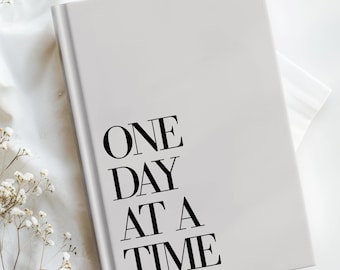 One Day At A Time Journal, Serenity Notebook, Recovery Journal, Sobriety Gift, Hardcover Lined Journal