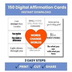 Afdrukbare inspirerende quotekaarten – digitale motiverende minikaarten (verpakking van 150)