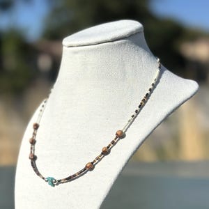 Navajo Cedar Bead Necklaces with Heishe and Gemstone - Multiple Colors