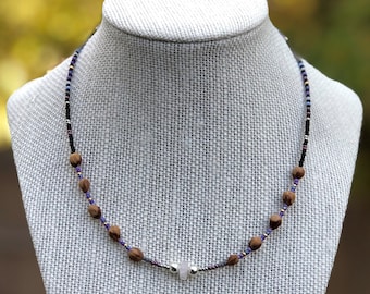 Navajo Cedar Bead Necklaces with Gemstone - Multiple Colors