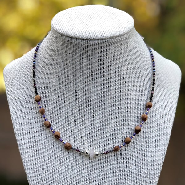 Navajo Cedar Bead Necklaces with Gemstone - Multiple Colors