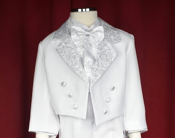 Beautiful white christening suit for boy