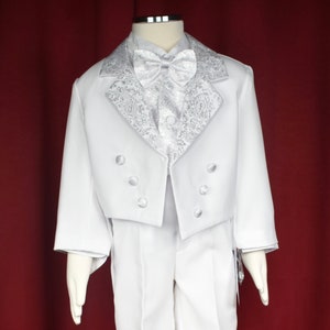 Beautiful baptism suit for a boy in white