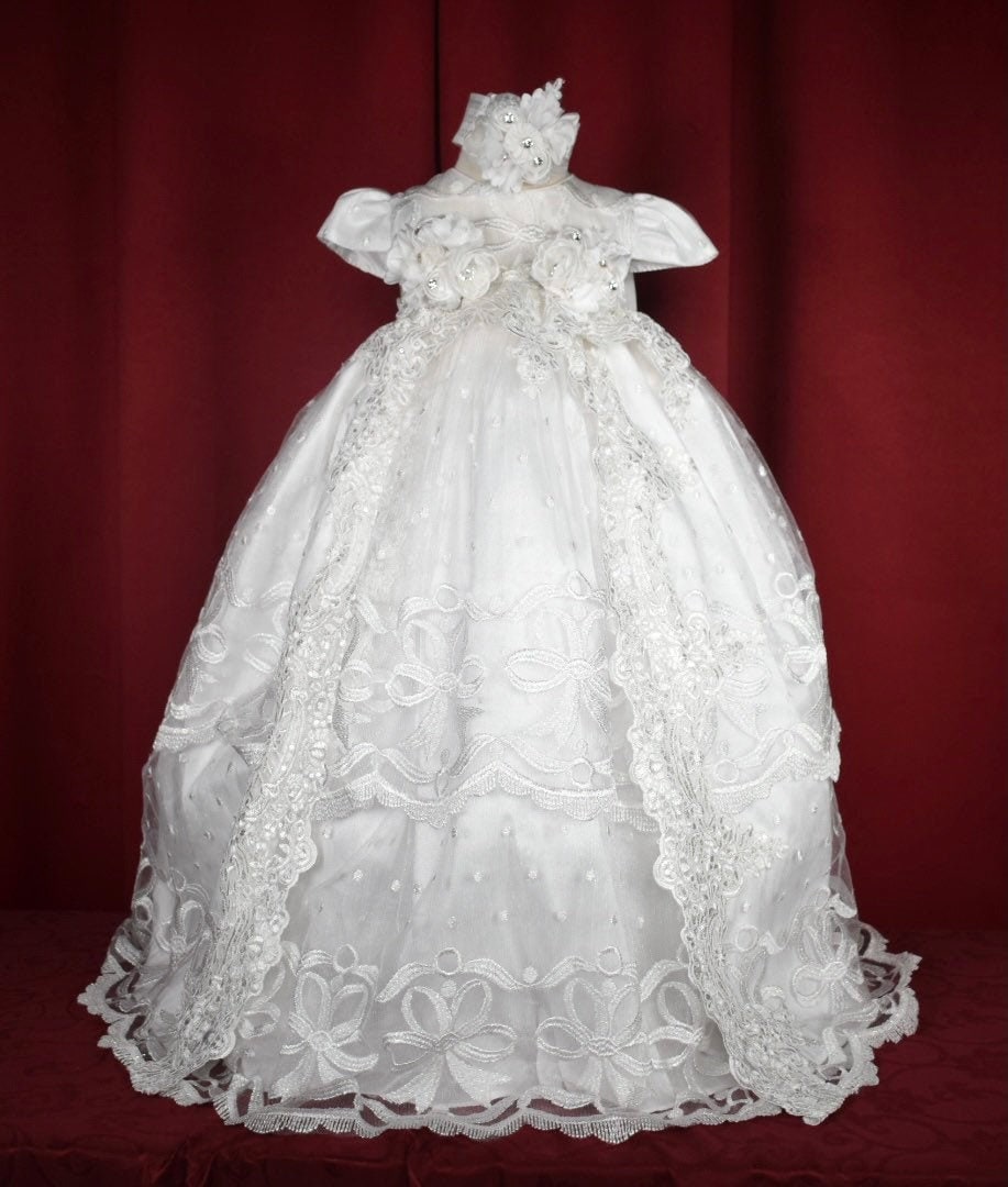 Spectacular white christening gown