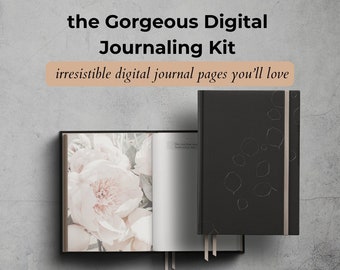 Undated Realistic Black Digital Journal Dotted Bullet Journal Aesthetic Digital Journal iPad Journal GoodNotes Daily Journaling Prompts